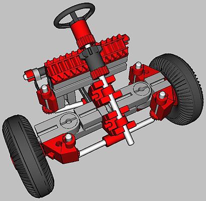 fischertechnik-Achsschenkellenkung (ohne Spezialbauteile)