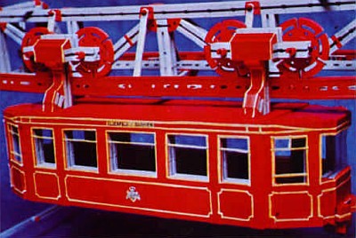 fischertechnik-Modell der Schwebebahn (Club-Nachrichten 3/1976)